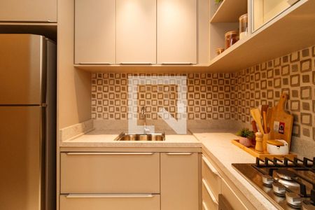 Cozinha de apartamento à venda com 1 quarto, 35m² em Tremembé, São Paulo