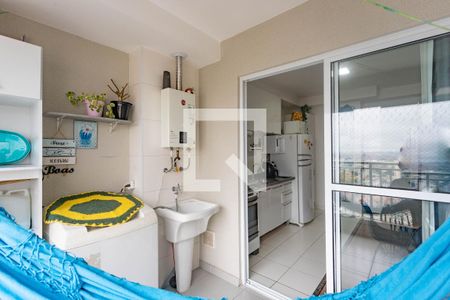 Varanda da sala - área de serviço  de apartamento à venda com 2 quartos, 45m² em Centro, Diadema