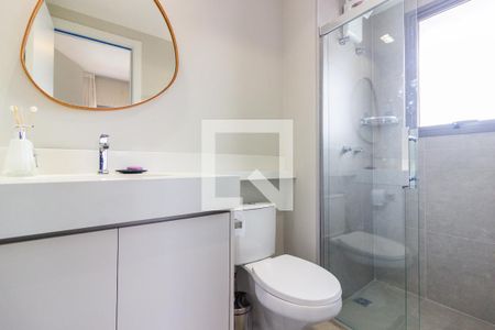 Banheiro da Suíte de apartamento para alugar com 1 quarto, 25m² em Pinheiros, São Paulo