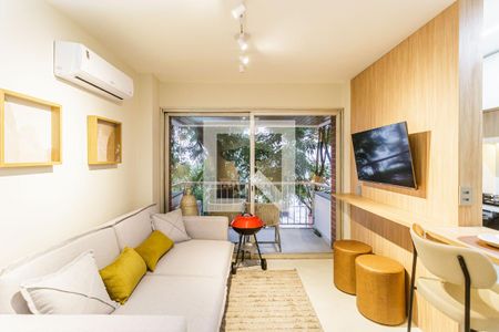 Sala de apartamento para alugar com 1 quarto, 45m² em Indianópolis, São Paulo