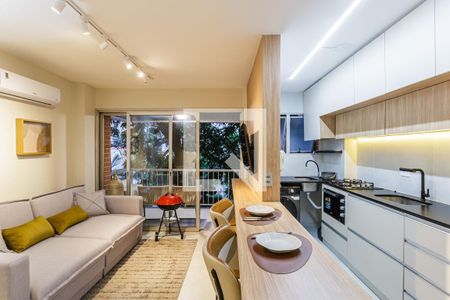 Sala de apartamento para alugar com 1 quarto, 45m² em Indianópolis, São Paulo