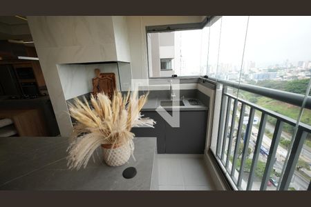 Varanda gourmet de apartamento à venda com 3 quartos, 165m² em Vila Gilda, Santo André