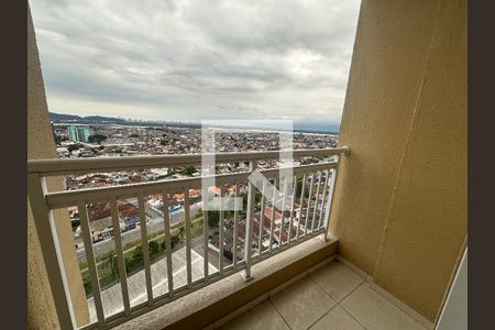 Varanda da Sala de apartamento para alugar com 2 quartos, 46m² em Parque Sao Vicente, São Vicente