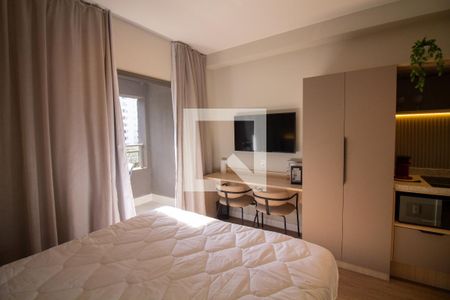 Sala / Quarto - Studio de kitnet/studio para alugar com 1 quarto, 27m² em Campo Belo, São Paulo