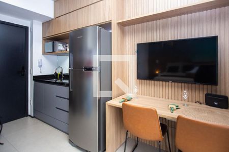 Cozinha de apartamento à venda com 1 quarto, 26m² em Vila Clementino, São Paulo