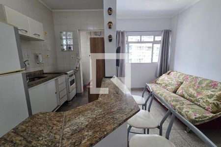 Sala de apartamento para alugar com 1 quarto, 37m² em Boqueirão, Praia Grande