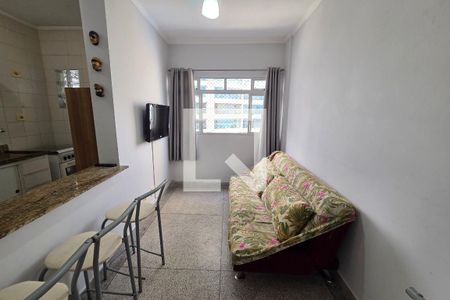 Sala de apartamento para alugar com 1 quarto, 37m² em Boqueirão, Praia Grande