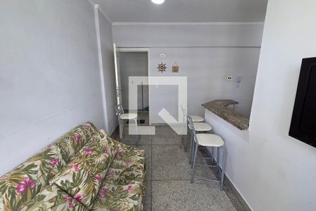 Sala de apartamento para alugar com 1 quarto, 37m² em Boqueirão, Praia Grande