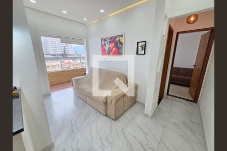 Sala de apartamento para alugar com 1 quarto, 48m² em Balneario Flórida, Praia Grande