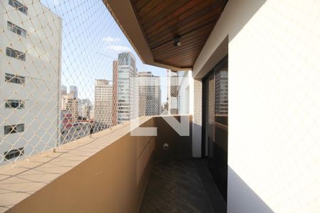 Varanda da Sala  de apartamento para alugar com 3 quartos, 202m² em Indianópolis, São Paulo