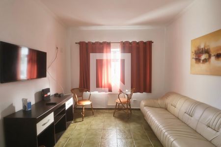Sala de apartamento para alugar com 1 quarto, 75m² em Jardim Praiano, Guarujá