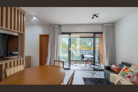 Sala e Cozinha de apartamento para alugar com 1 quarto, 42m² em Santo Amaro, São Paulo