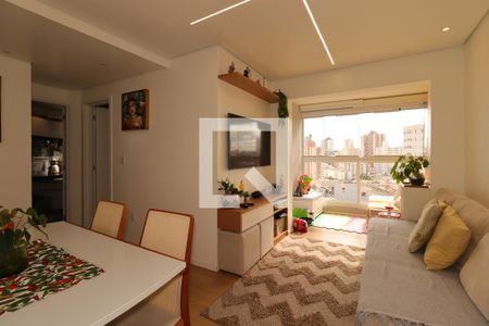 Sala de apartamento à venda com 2 quartos, 54m² em Vila Scarpelli, Santo André