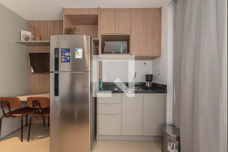 Cozinha de kitnet/studio para alugar com 1 quarto, 23m² em Santo Amaro, São Paulo