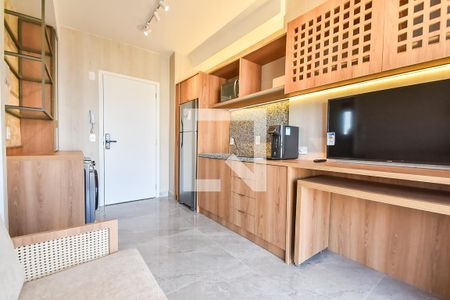 Sala/cozinha de apartamento para alugar com 1 quarto, 28m² em Liberdade, São Paulo