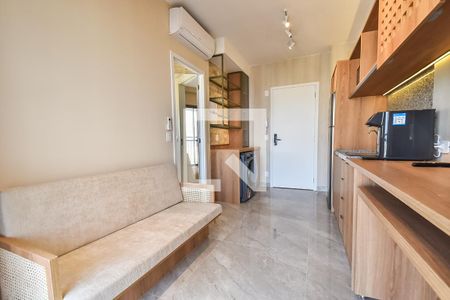Sala/cozinha de apartamento para alugar com 1 quarto, 28m² em Liberdade, São Paulo