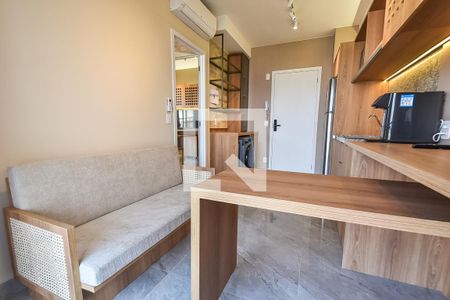 Sala/cozinha de apartamento para alugar com 1 quarto, 28m² em Liberdade, São Paulo