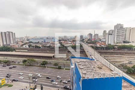 Sala/Cozinha - Vista de apartamento para alugar com 1 quarto, 25m² em Belenzinho, São Paulo