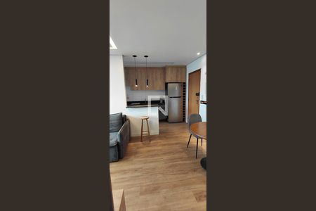 Cozinha de apartamento para alugar com 1 quarto, 40m² em Macuco, Santos