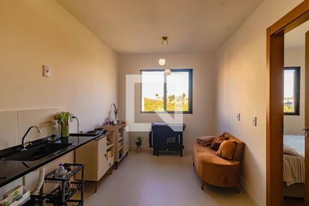 Sala/cozinha de apartamento para alugar com 1 quarto, 27m² em Jardim Oriental, São Paulo