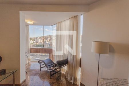 Varanda da Sala 1 de apartamento à venda com 4 quartos, 143m² em Serra, Belo Horizonte
