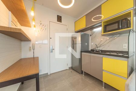 Sala - Cozinha Integrada de apartamento à venda com 1 quarto, 33m² em Brooklin, São Paulo