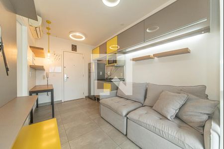 Sala - Cozinha Integrada de apartamento à venda com 1 quarto, 33m² em Brooklin, São Paulo