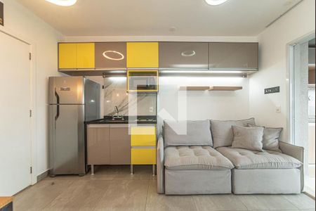Sala - Cozinha Integrada de apartamento à venda com 1 quarto, 33m² em Brooklin, São Paulo