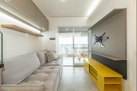 Sala - Cozinha Integrada de apartamento à venda com 1 quarto, 33m² em Brooklin, São Paulo