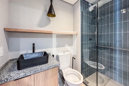 Banheiro de kitnet/studio à venda com 1 quarto, 24m² em Vila Olímpia, São Paulo