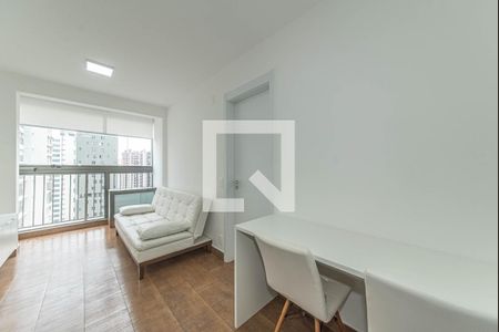 Sala - Cozinha Integrada de apartamento para alugar com 1 quarto, 32m² em Campo Belo, São Paulo