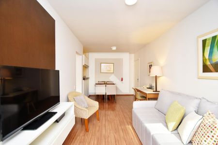 Sala de estar de apartamento à venda com 1 quarto, 45m² em Jardim Paulista, São Paulo