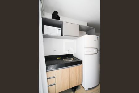 Cozinha de apartamento à venda com 1 quarto, 25m² em Indianópolis, São Paulo