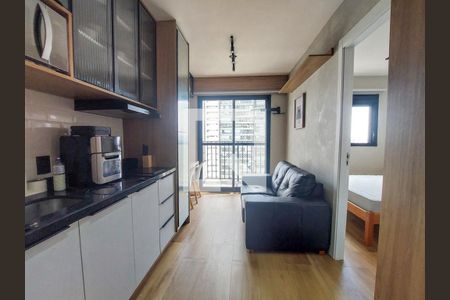 Sala/Cozinha de apartamento para alugar com 1 quarto, 26m² em Campo Belo, São Paulo