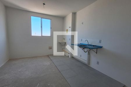 Sala/Cozinha de apartamento à venda com 1 quarto, 32m² em Parque das Nações, Santo André