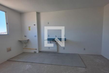 Sala/Cozinha de apartamento à venda com 1 quarto, 32m² em Parque das Nações, Santo André