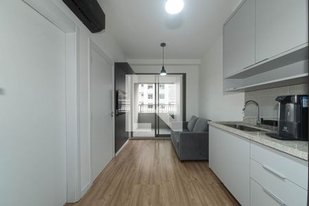 Sala - Cozinha Integrada de apartamento para alugar com 1 quarto, 34m² em Campo Belo, São Paulo