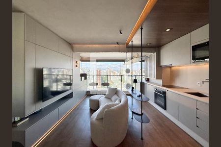 Sala de apartamento à venda com 1 quarto, 38m² em Brooklin, São Paulo