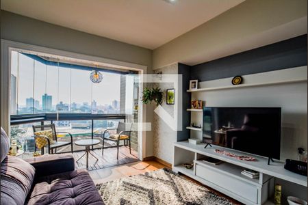 Sala de apartamento à venda com 3 quartos, 98m² em Vila Valparaíso, Santo André