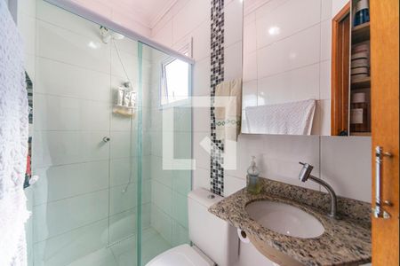 Banheiro  de apartamento à venda com 2 quartos, 69m² em Vila Scarpelli, Santo André
