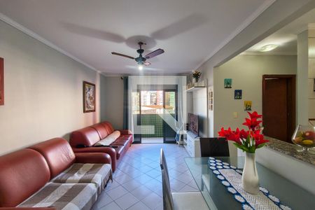 Sala de apartamento para alugar com 1 quarto, 62m² em Canto do Forte, Praia Grande