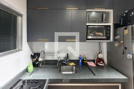 Cozinha  de apartamento para alugar com 1 quarto, 42m² em Boqueirão, Praia Grande