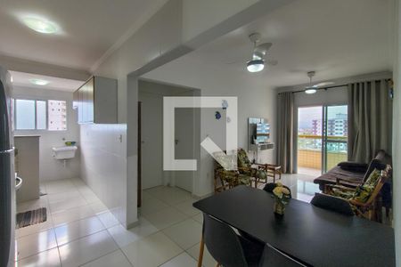 Cozinha/sala de apartamento para alugar com 1 quarto, 52m² em Vila Caiçara, Praia Grande