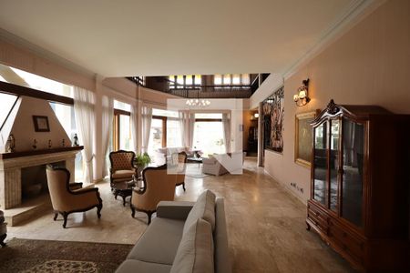 Sala de estar com lareira de casa de condomínio para alugar com 4 quartos, 853m² em Jardim Petropolis, São Paulo