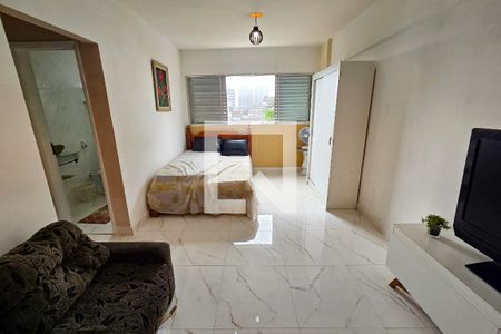 Sala/cozinha de kitnet/studio para alugar com 1 quarto, 32m² em Nova Mirim, Praia Grande
