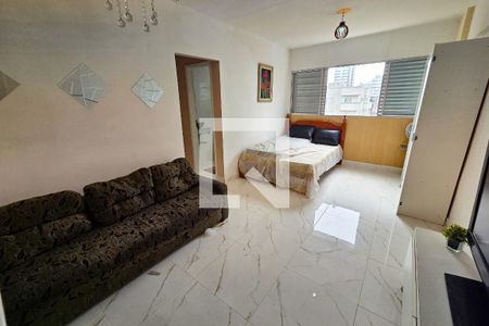Sala/cozinha de kitnet/studio para alugar com 1 quarto, 32m² em Nova Mirim, Praia Grande