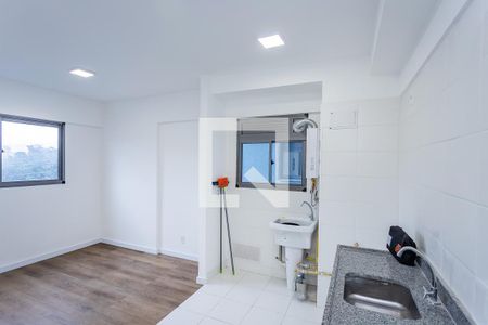 Sala, cozinha e área de serviço de apartamento para alugar com 1 quarto, 30m² em Vila Albertina, São Paulo