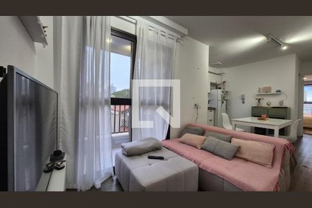 Sala  de apartamento para alugar com 1 quarto, 41m² em Vila Valparaíso, Santo André