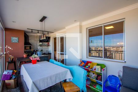 Varanda gourmet de apartamento à venda com 3 quartos, 115m² em Vila Valparaíso, Santo André