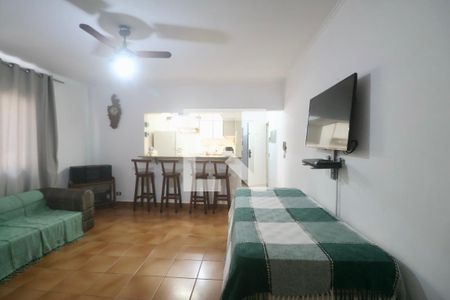 Sala de apartamento para alugar com 1 quarto, 47m² em Jardim Tres Marias, Guarujá